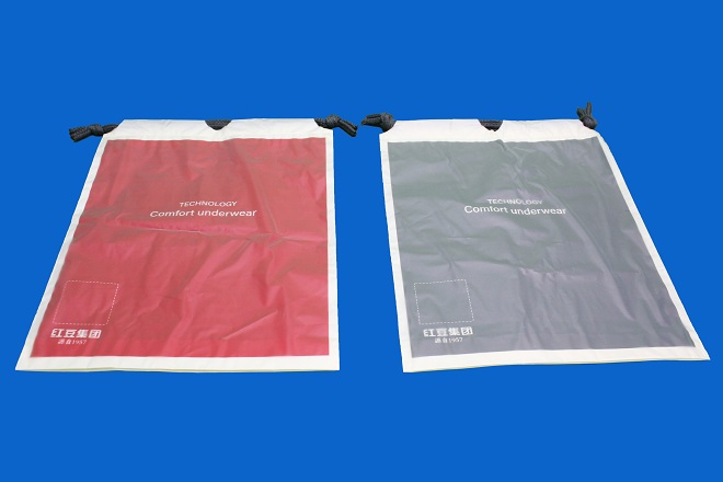 Drawstring Plastic Bag With Rope